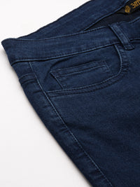 Dark Blue Solid Slim Fit Stretchable Jeans