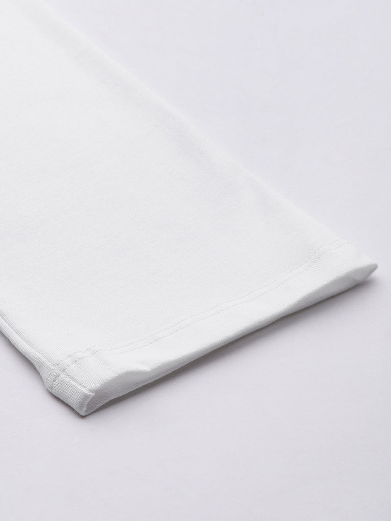 White Solid Slim Fit High-Rise Churidar