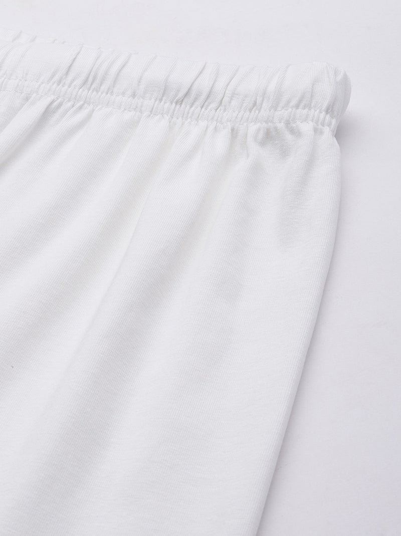 Off White  Solid Slim Fit High-Rise Churidar
