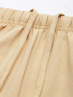Golden Cream Solid Slim Fit High-Rise Churidar