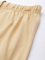 Golden Cream Solid Slim Fit High-Rise Churidar