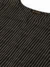 Black & Grey Striped Straight  Kurta