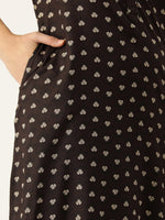 Brown & Beige Mandarin Collar Printed Kurta