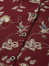 Red & Beige Floral Printed A-Line Kurta