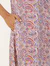Paisley Printed Mandarin Collar Kurta