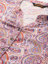 Paisley Printed Mandarin Collar Kurta