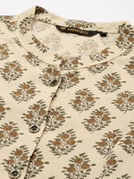 Beige Ethnic Motifs Printed Kurta