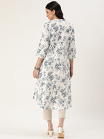 White Jal Floral Printed Kurta