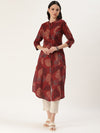 Red Abstract Printed Kurta