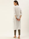White & Black Quirky Printed Straight Cut Kurta