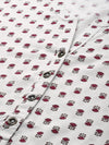 White & Pink Mandarin Collar Floral Print Tunic