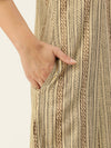 Beige Abstract Printed Kurta