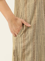 Beige Abstract Printed Kurta