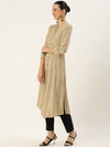 Beige Abstract Printed Kurta