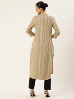 Beige Abstract Printed Kurta