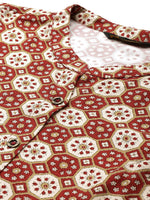 Red Ethnic Motifs Printed Kurta