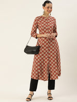 Red Ethnic Motifs Printed Kurta