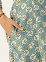 Blue Ethnic Motifs Printed Kurta