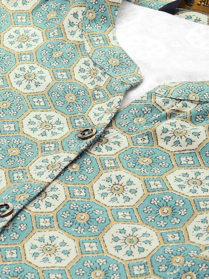 Blue Ethnic Motifs Printed Kurta
