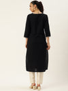 Black Ethnic Motifs Embroidered Mirror Work Kurta