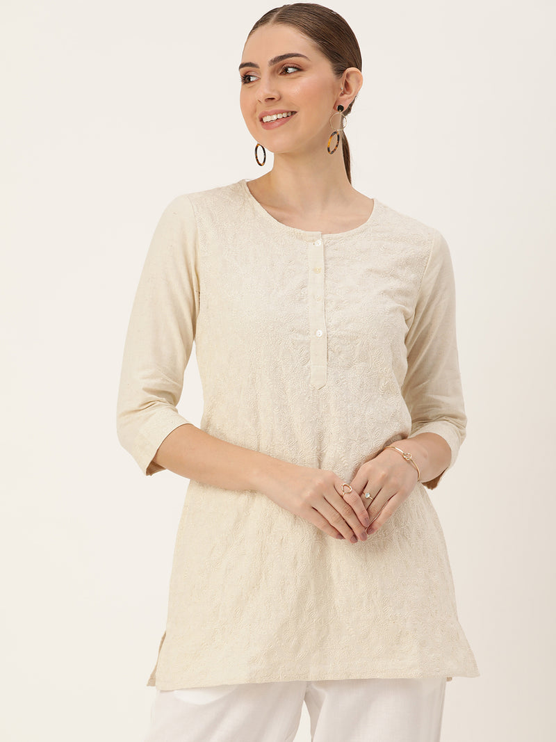 White Embroidered Tunic