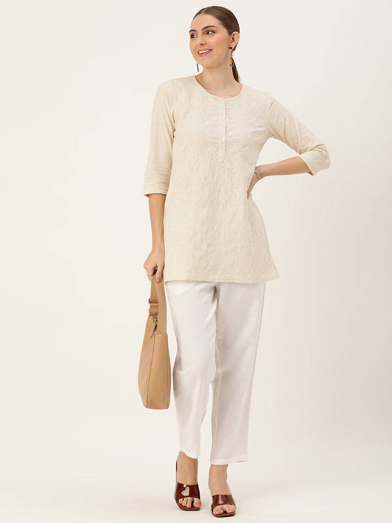 White Embroidered Tunic