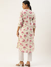 Beige and Pink Floral printed Kurta