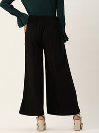 Black Solid Parallel Pant