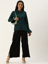 Black Solid Parallel Pant