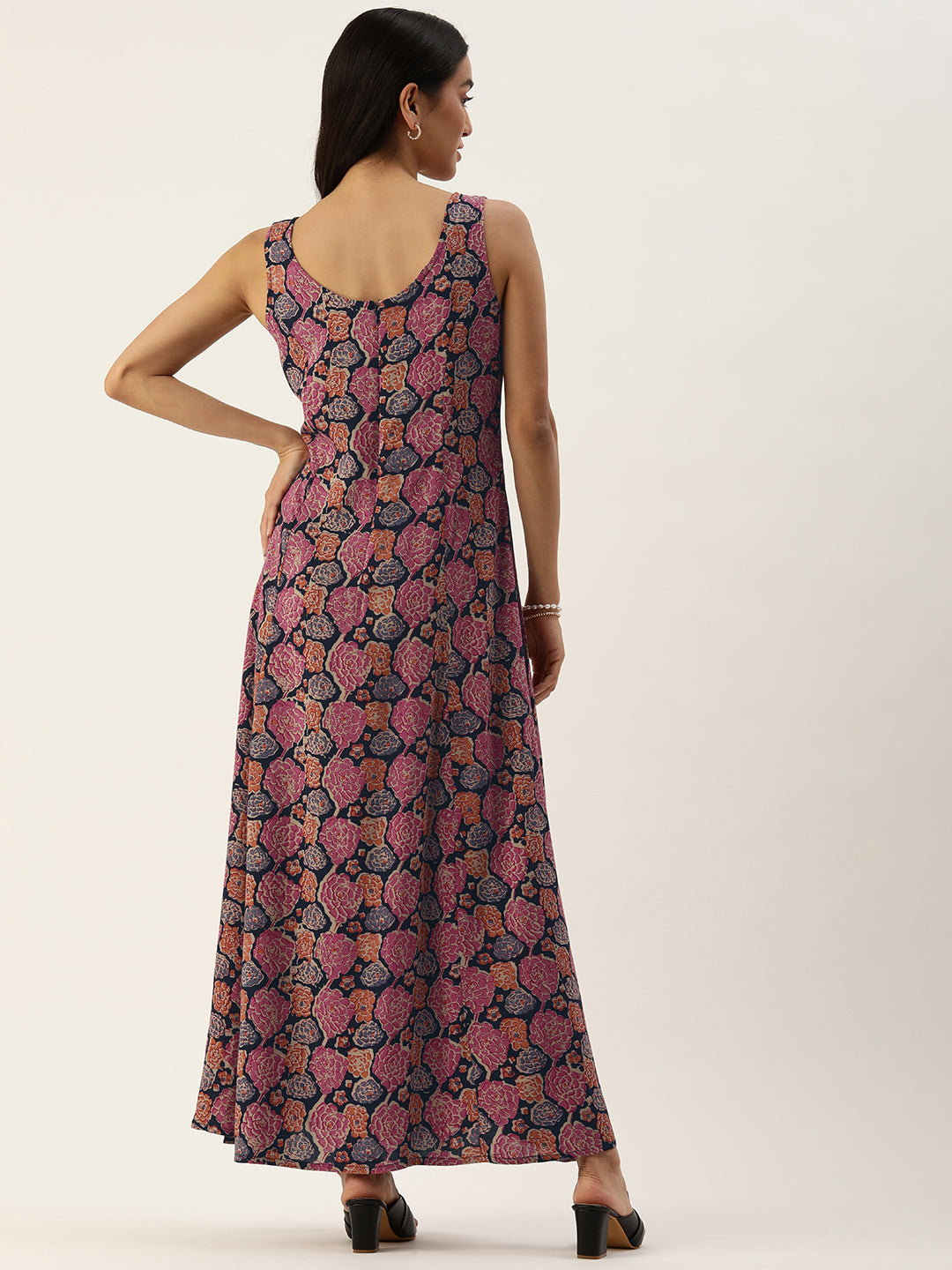 Pink Ethnic Motifs Printed Maxi Dress