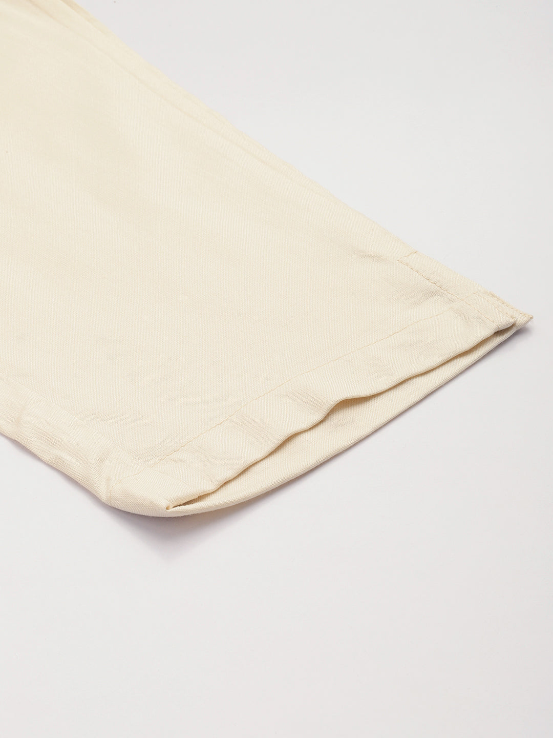 Beige Pleated Ethnic Trousers
