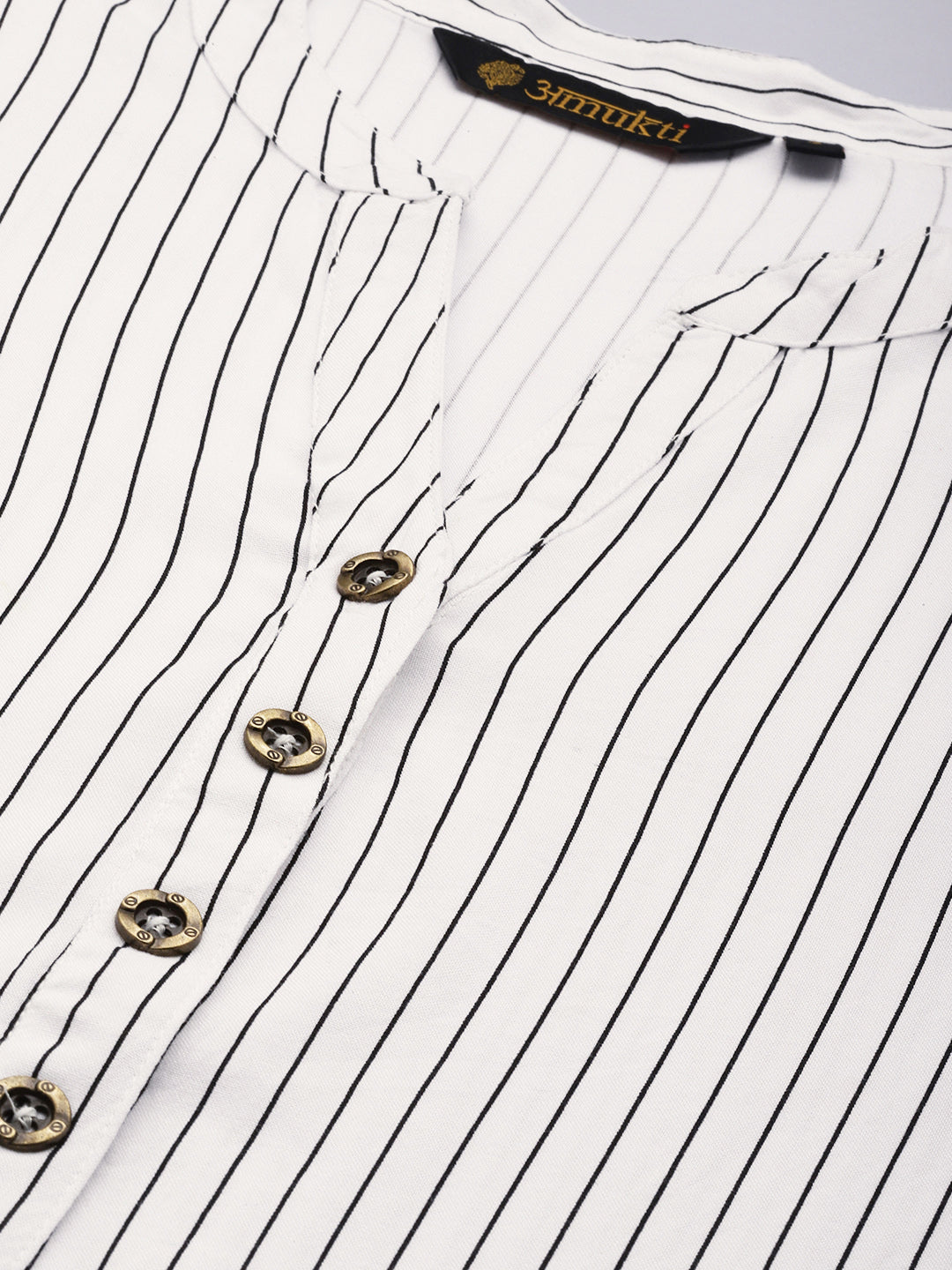 White & Black Striped Tunic