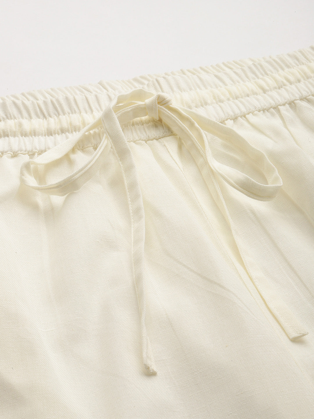 Ivory Pleated Ethnic Trousers