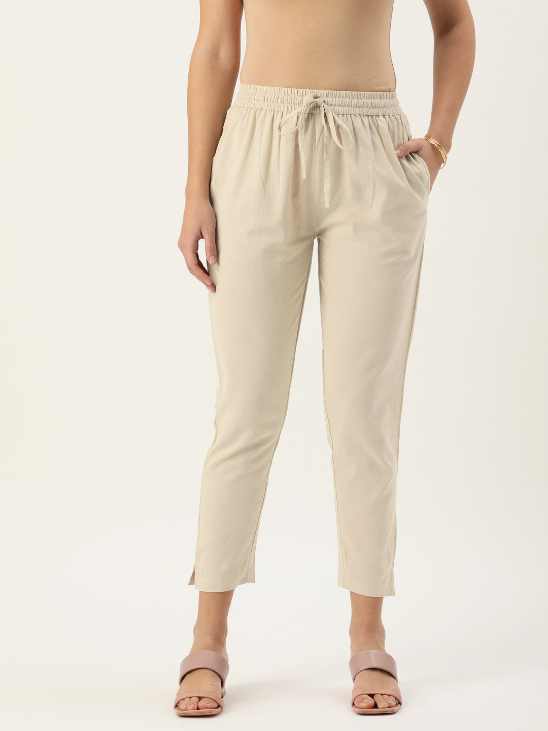 Stone Pleated Ethnic Trousers