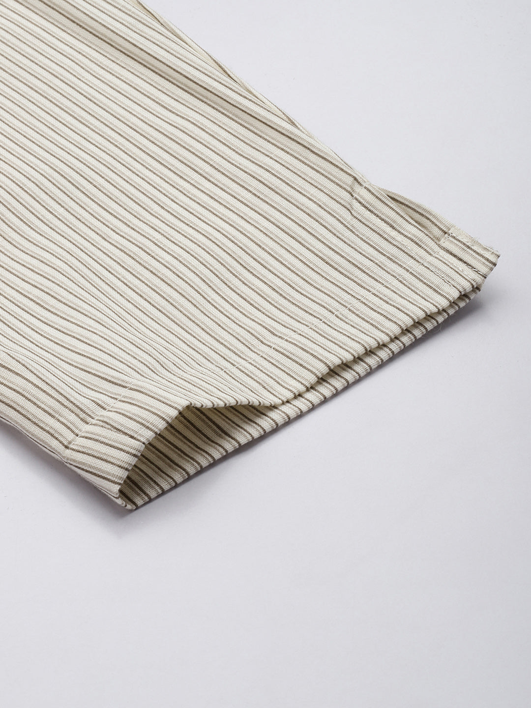 Off White Striped Easy Wash Trousers