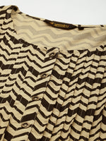 Black Zig-Zag Print Pleated Tunic