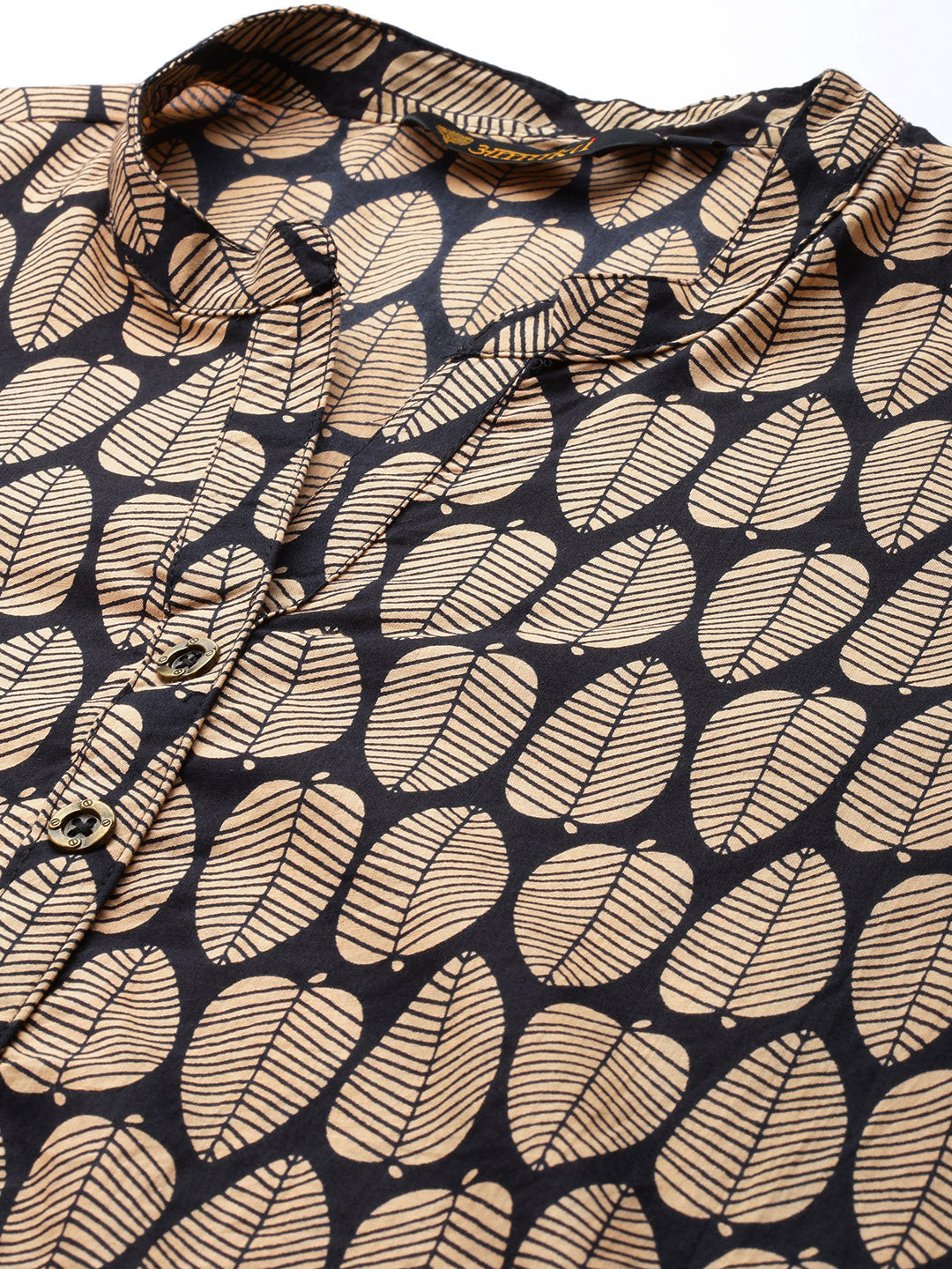 Black Leaf Printed Tunic
