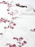 White Floral Printed Cotton Tunic