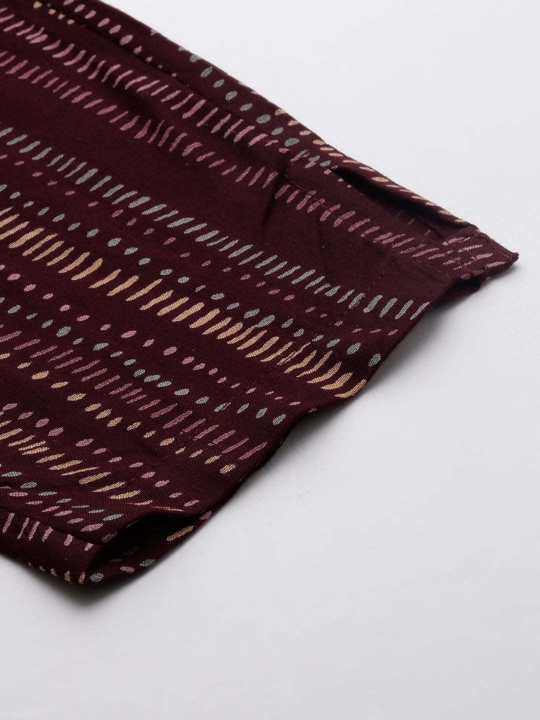 Wine Striped Printed Pencil Pant