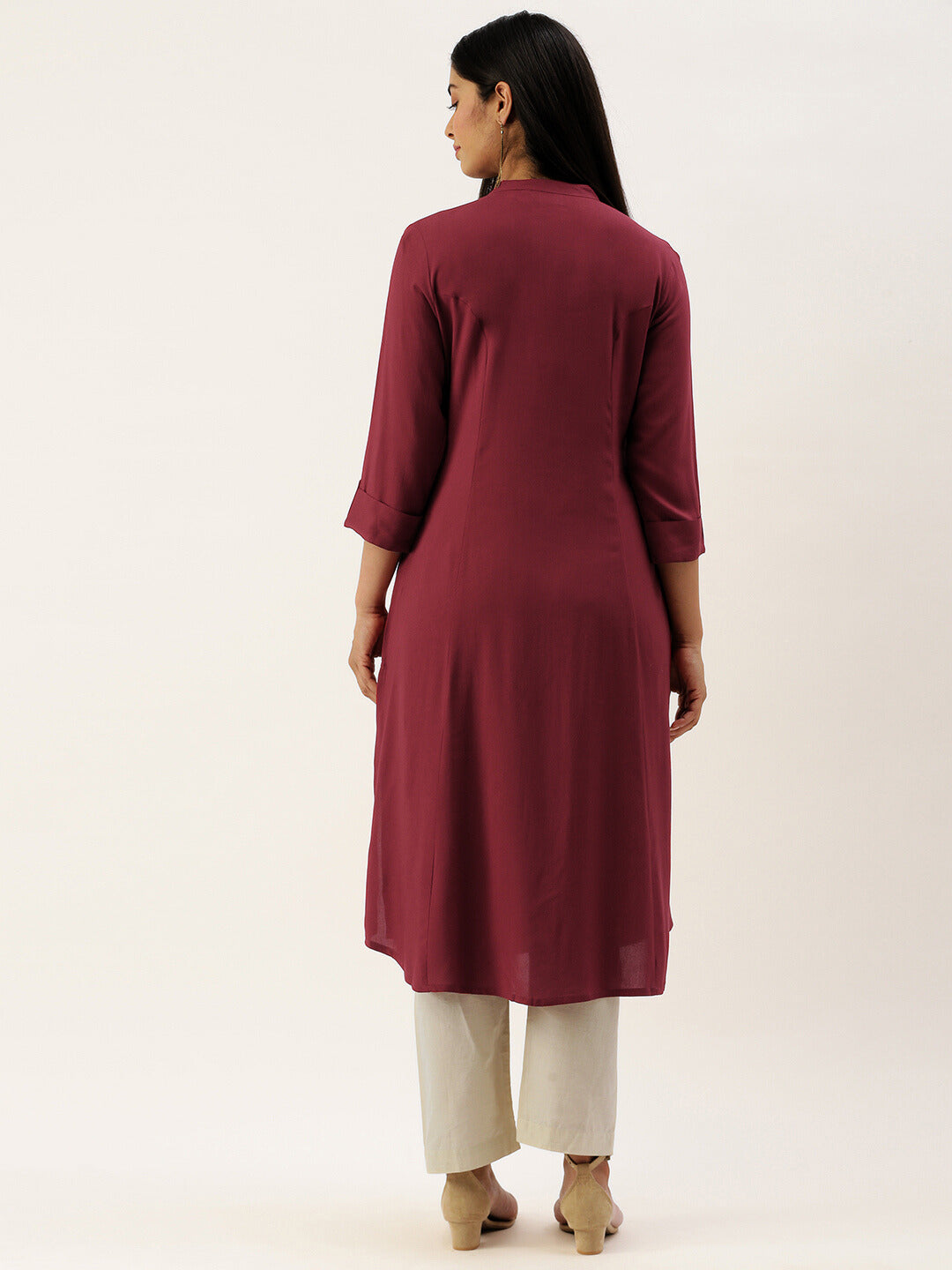 Red Essential A-Line Kurta