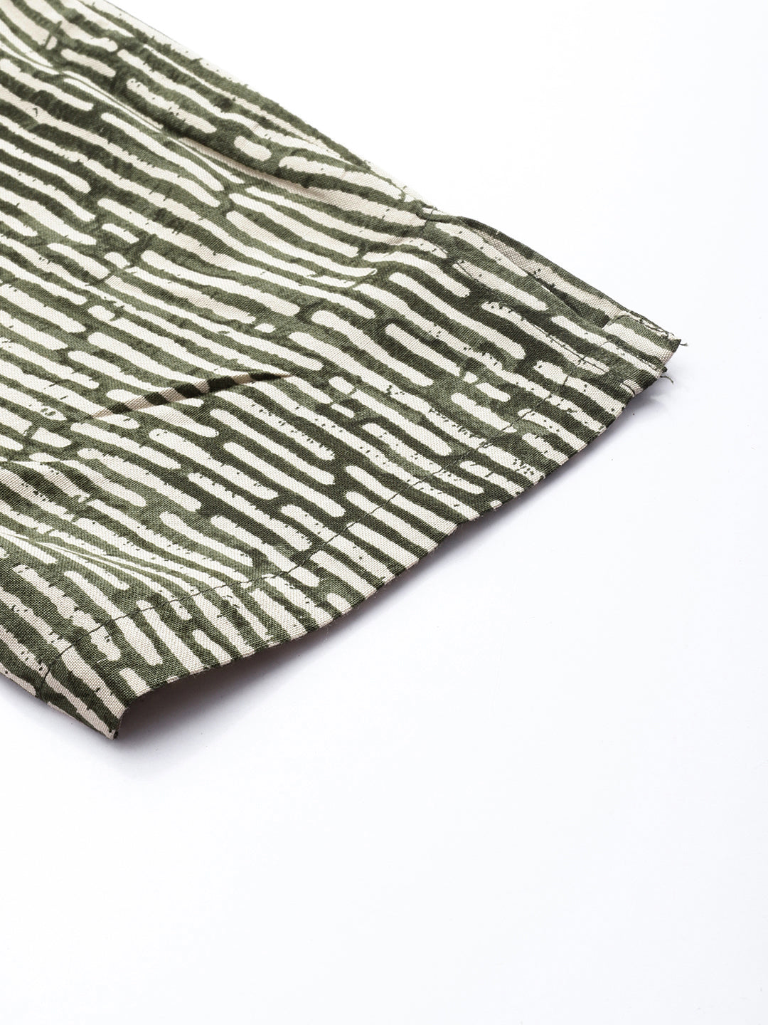 Green Striped Printed Pencil  Pant