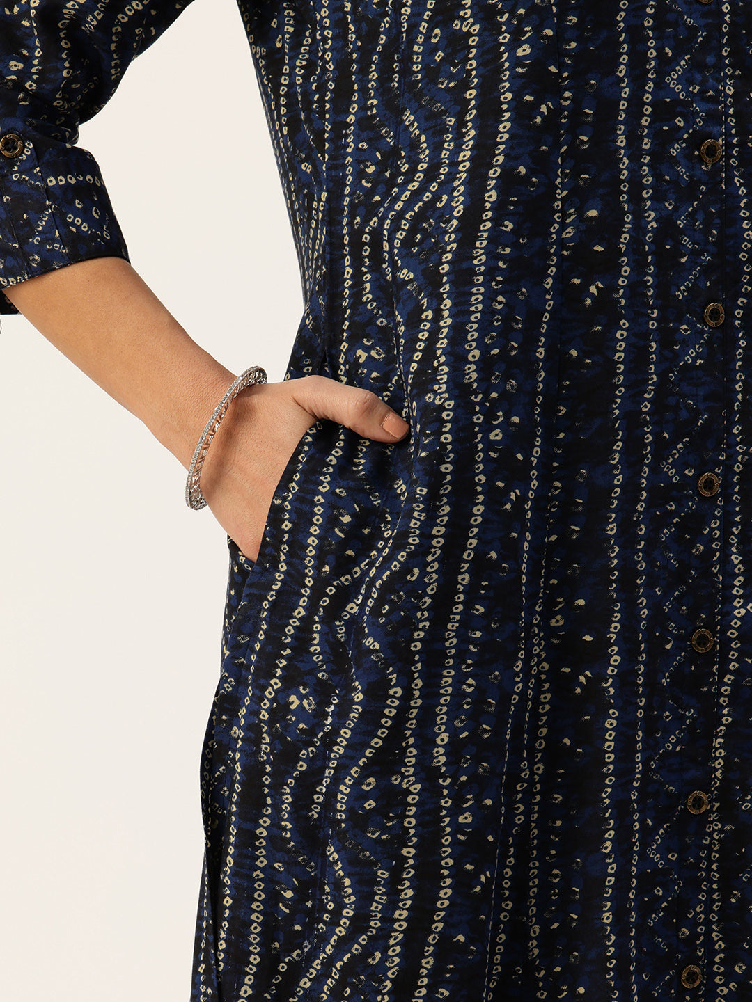 Blue Bandhani Printed Kurta