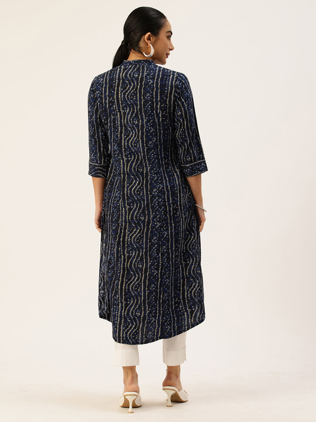 Blue Bandhani Printed Kurta