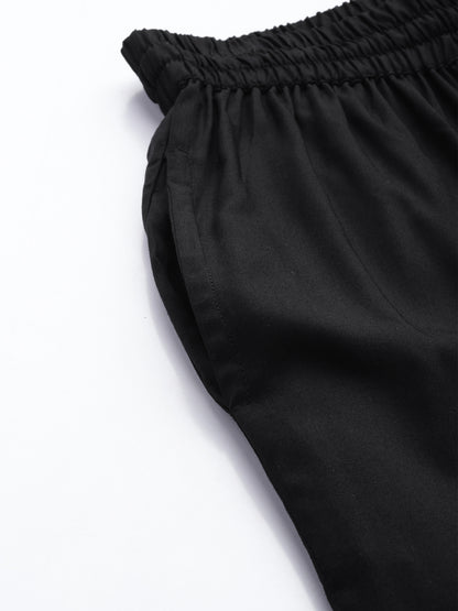 Black Solid Pencil Pant
