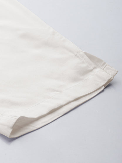 Ivory Pencil Pleated Cigarette Trousers