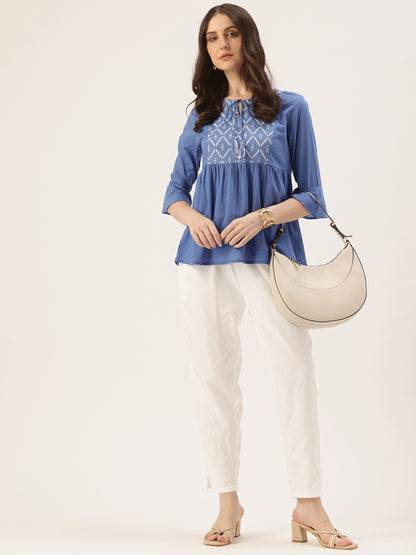Ivory Pencil Pleated Cigarette Trousers