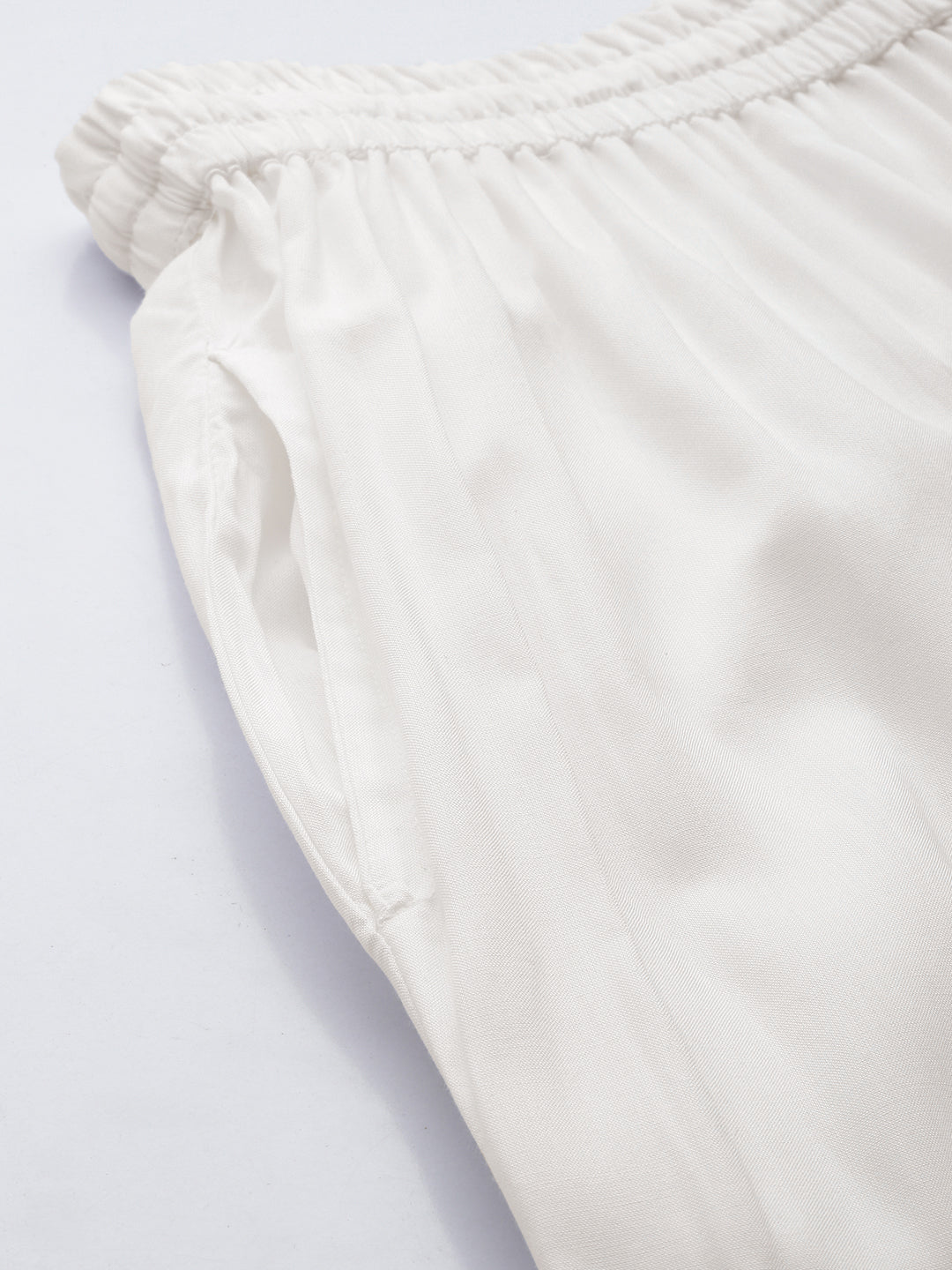 Ivory Pencil Pleated Cigarette Trousers