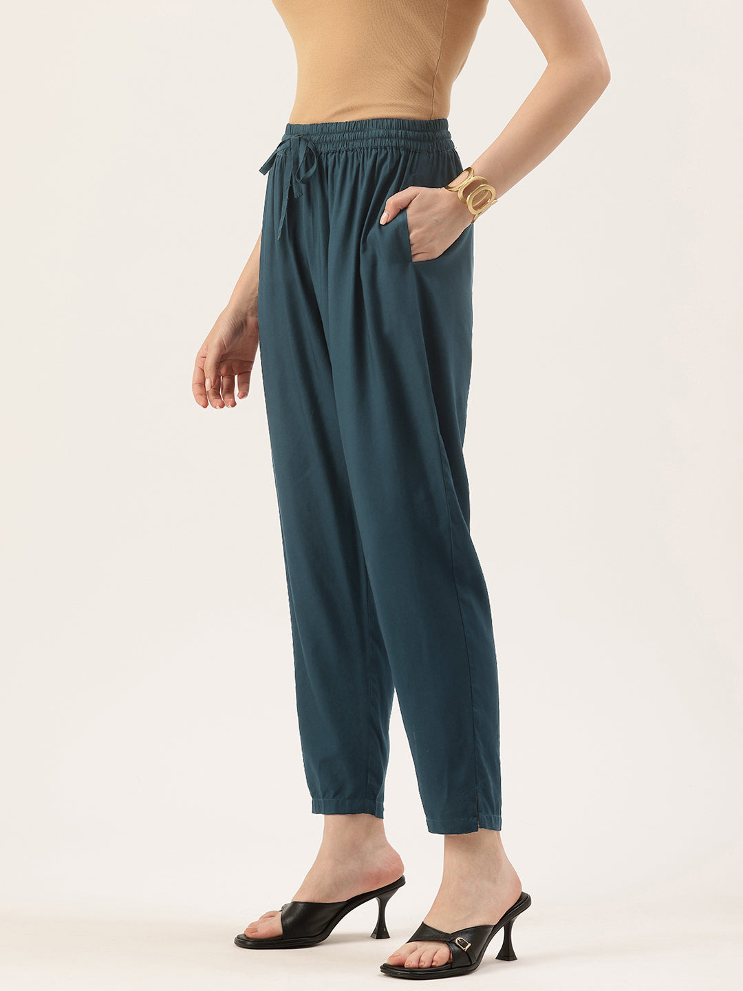 Cadet Blue Solid Pencil Pant
