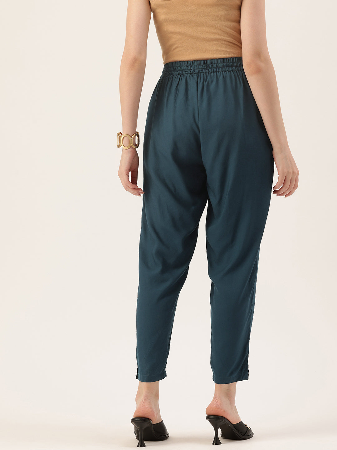 Cadet Blue Solid Pencil Pant