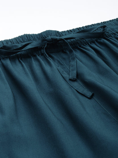 Cadet Blue Solid Pencil Pant